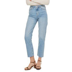 Topshop Raw Hem Crop Straight Leg Jeans